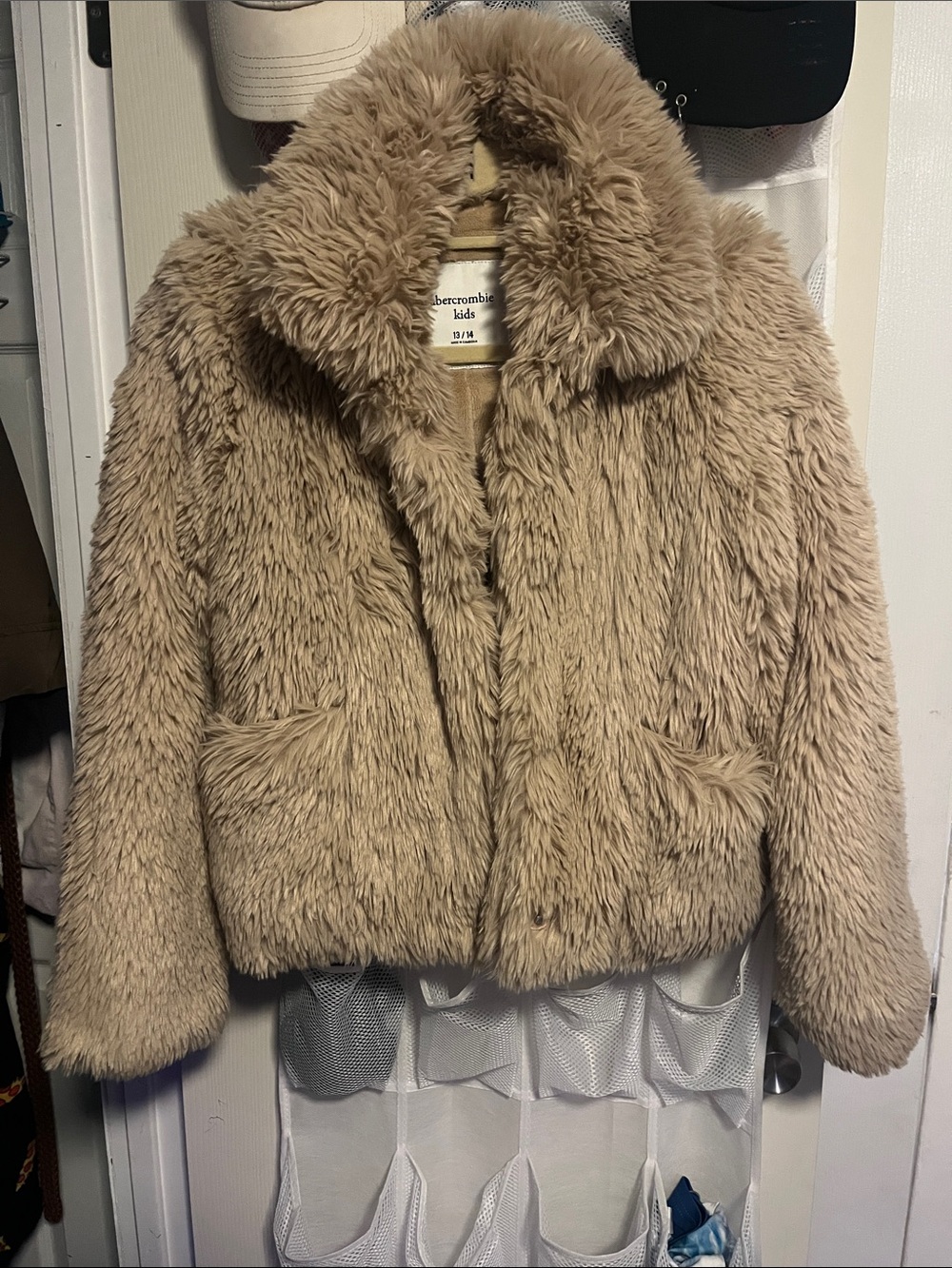 Abercrombie kids Tan Faux Fur Jacket